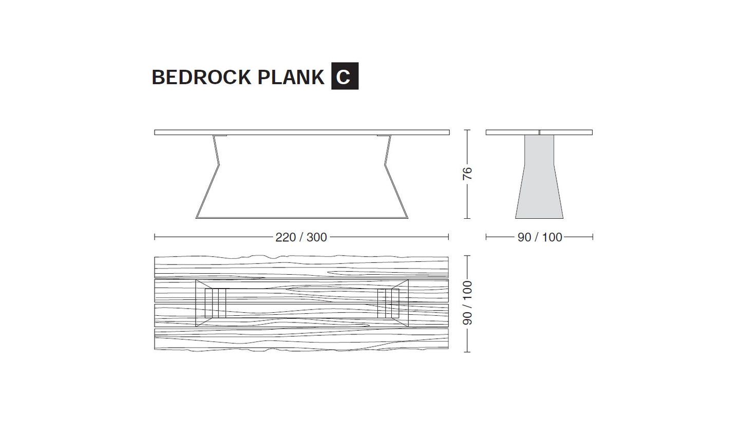 Tisch Bedrock Plank C