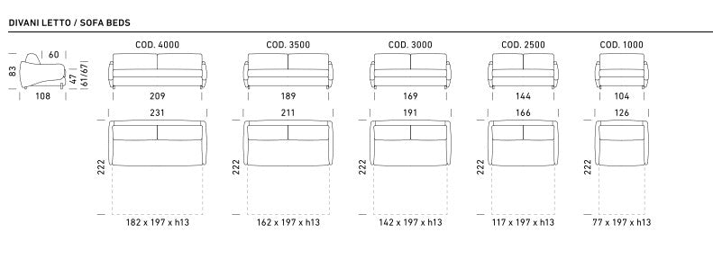 Canapé convertible Tea par Dienne | vrai matelas | housse lavable