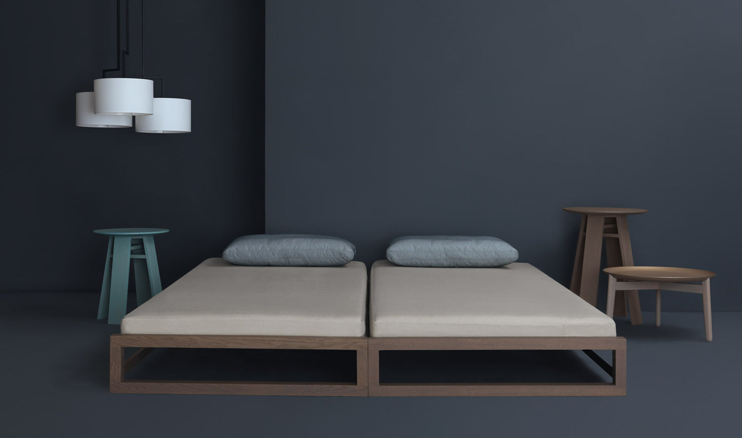 Stapelbett Guest 04-Farbbeize-Warmgrau-Dunkel / 100 x 200 cm