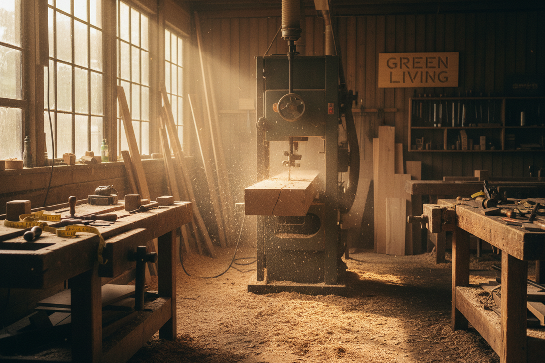 Sägewerk mit Massivholz und stimmungsvollem Licht – Green Living erklärt die Vorteile von Massivholz