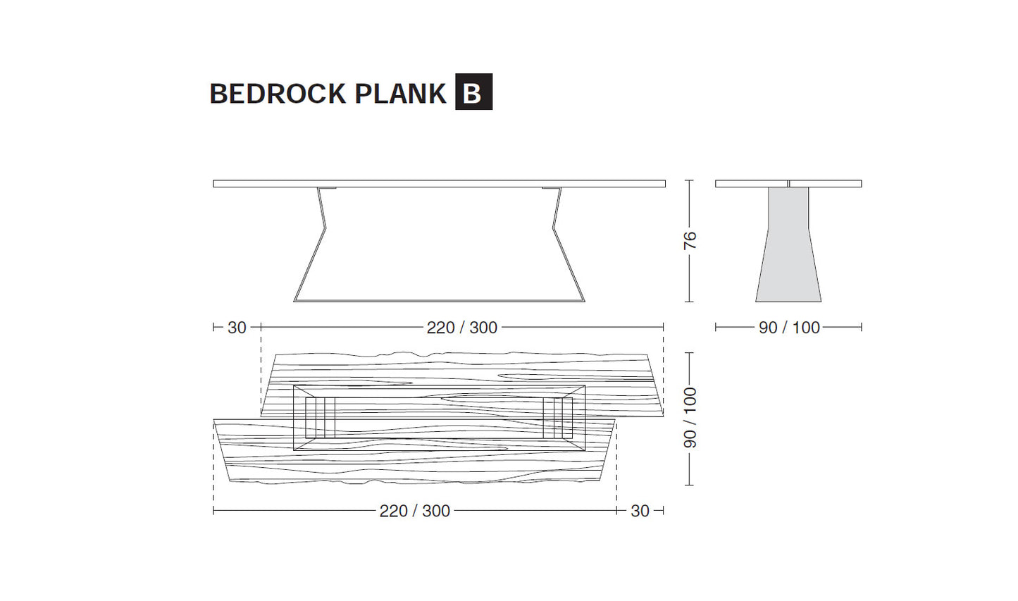 Tisch Bedrock Plank B
