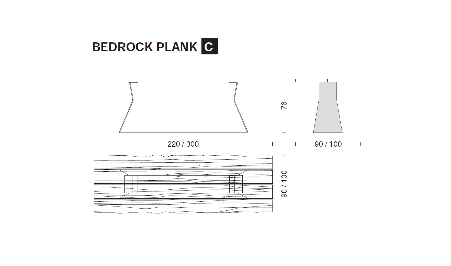 Tisch Bedrock Plank C
