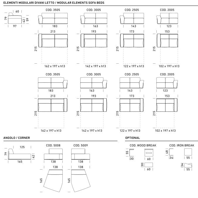 Sofa Bed Bubble Corner Dienne Salotti | Comfort & Design | Removable Cover