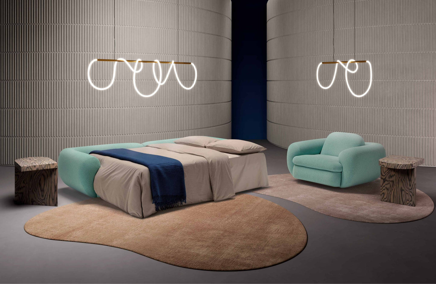 Canapé convertible Curvi Dienne Salotti | Confort & Design | Housse déhoussable