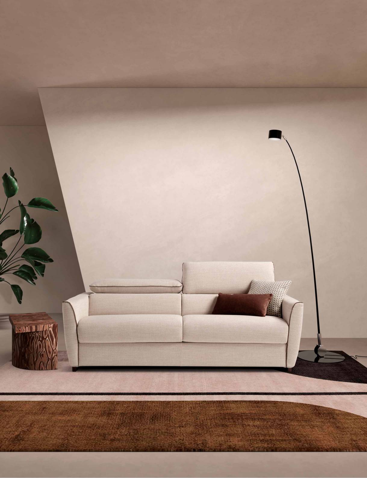 Canapé-lit Fellini Dienne Salotti | véritable matelas | housse lavable