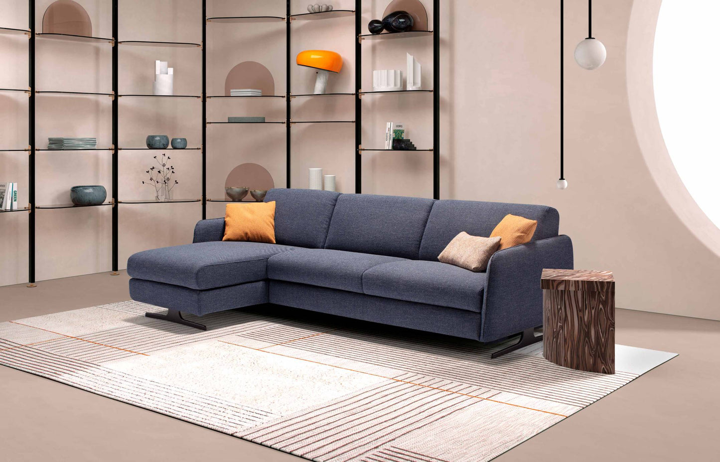 Schlafsofa Revival Corner | Komfort & Retro Design | Bezug abnehmbar