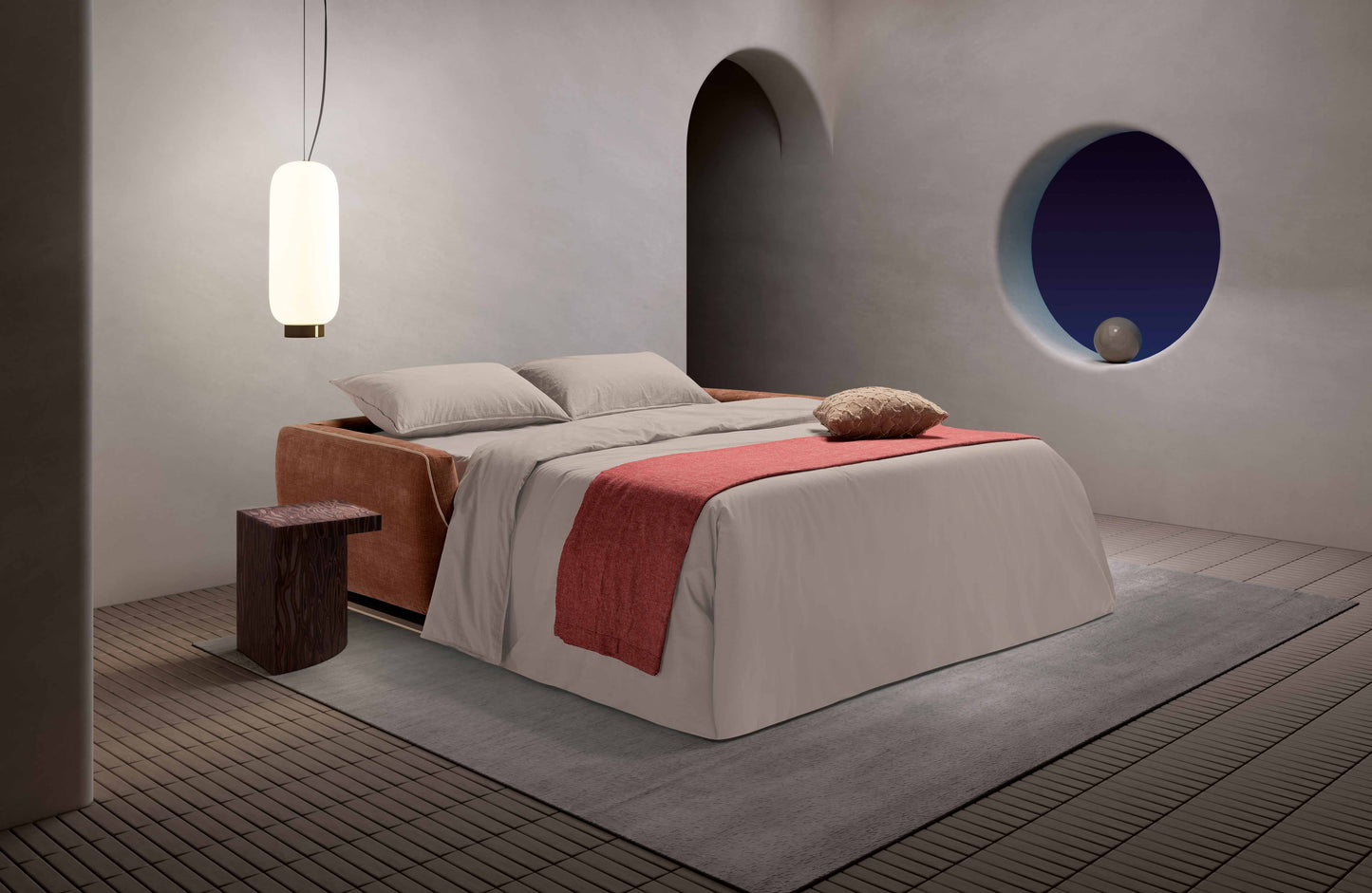 Canapé convertible Cannes Dienne Salotti | véritable matelas | revêtement lavable