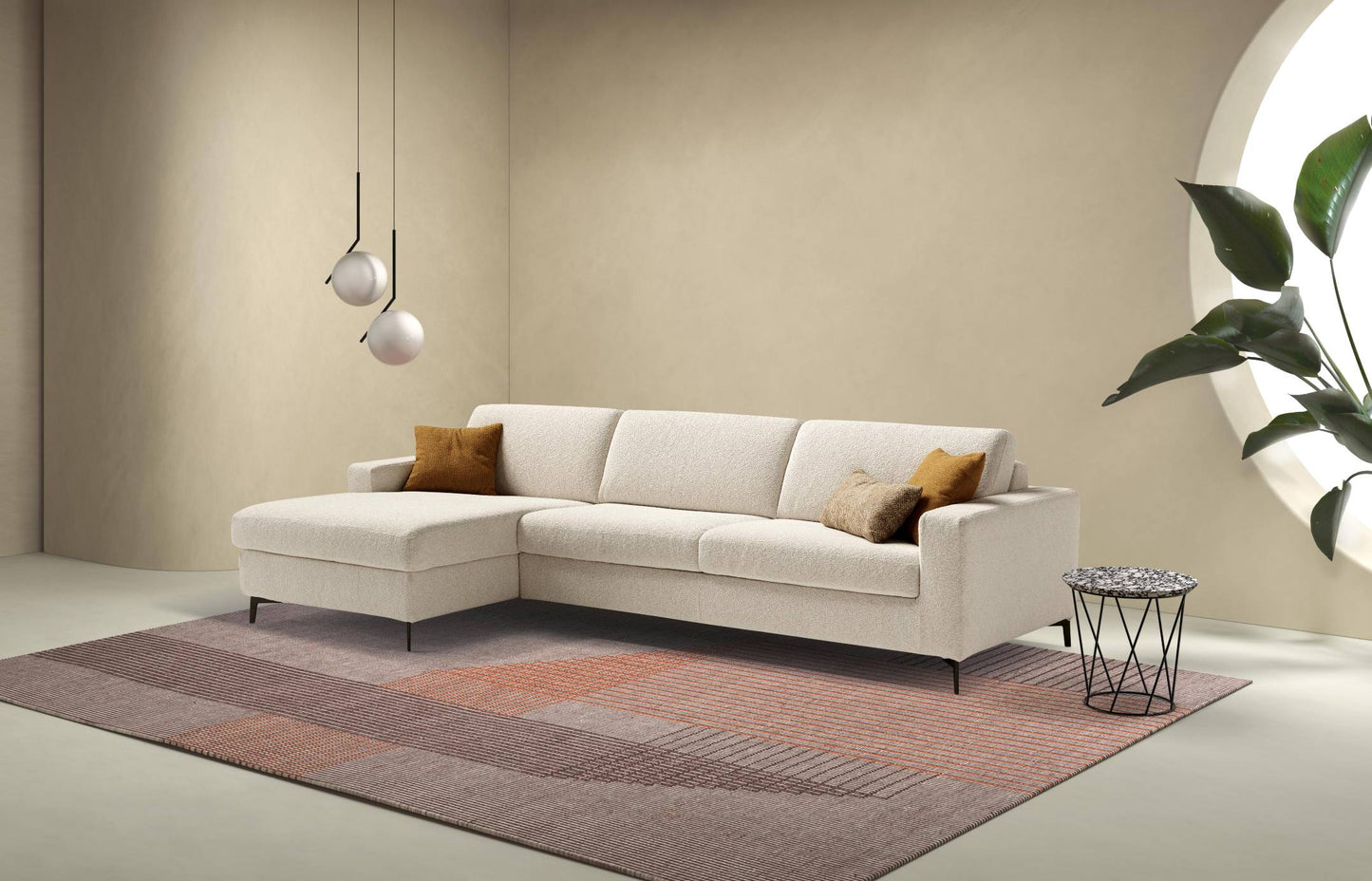 Canapé-lit d'angle Lisbona | design intemporel | housse amovible