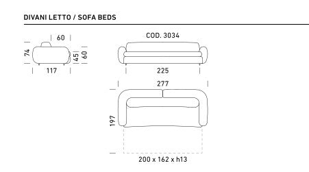 Canapé convertible Curvi Dienne Salotti | Confort & Design | Housse déhoussable