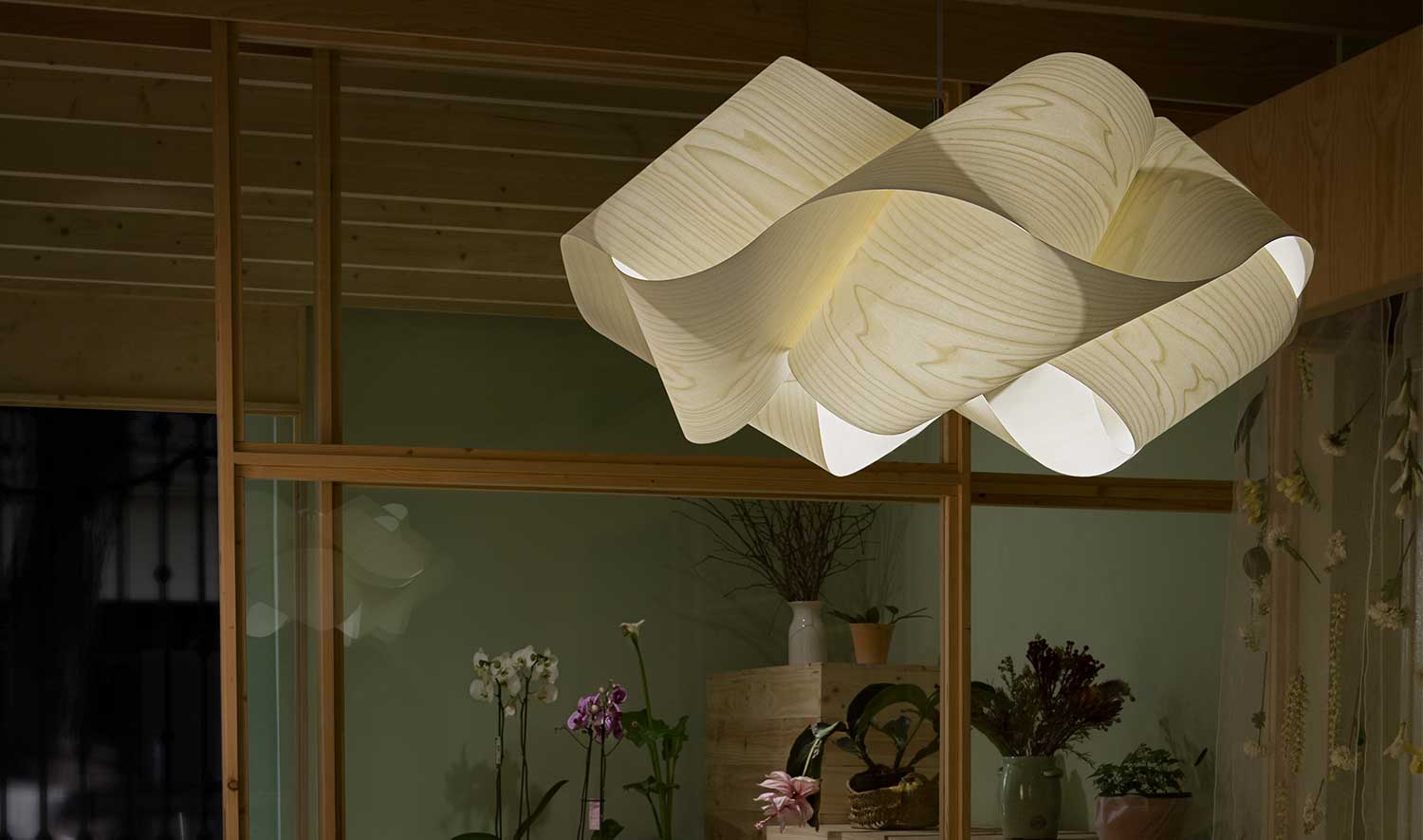 Pendelleuchte Swirl American_White_Wood_CHW20 / Small