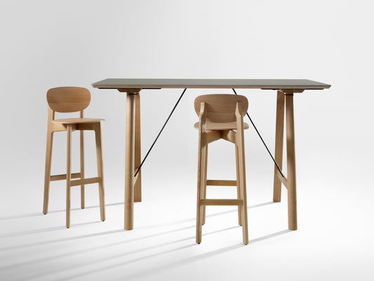 Table en bois massif Rail High